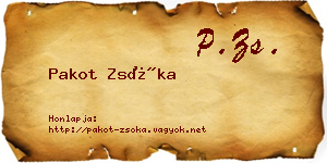 Pakot Zsóka névjegykártya